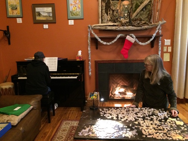 A winter day in the Common House during COVID